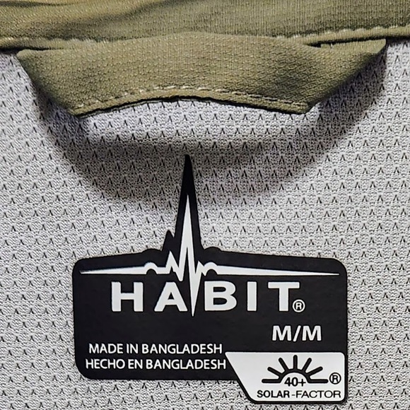 Habit Men’s Green Long-Sleeve Button-Up Pocketed Vented 40+ Solar Factor Size M - Picture 7 of 11